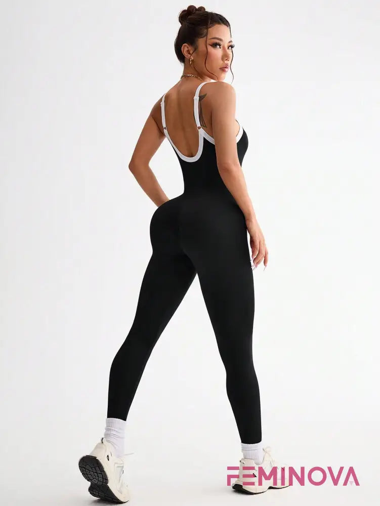 Macacão Fitness com Alças Ajustáveis e Cintura Modeladora