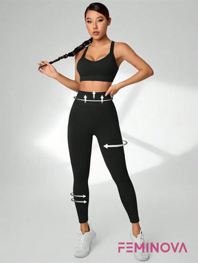 Conjunto Fitness com Cós Alto e Efeito Levanta Bumbum