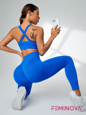 Conjunto Fitness com Cós Alto e Efeito Levanta Bumbum