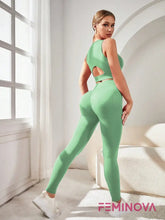 Conjunto Fitness Seamless com Alta Elasticidade e Conforto Verde / P