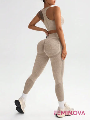 Conjunto Fitness Seamless com Cós Alto e Conforto Total