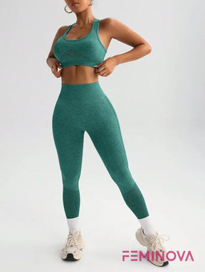 Conjunto Fitness Seamless com Cós Alto e Conforto Total