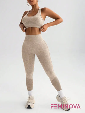 Conjunto Fitness Seamless com Cós Alto e Conforto Total