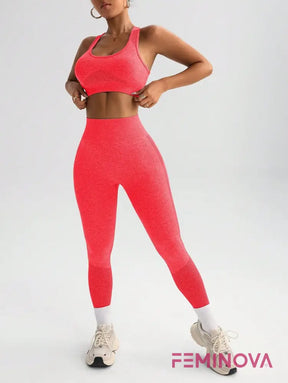 Conjunto Fitness Seamless com Cós Alto e Conforto Total