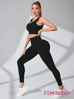 Conjunto Fitness Seamless com Secagem Rápida e Elasticidade