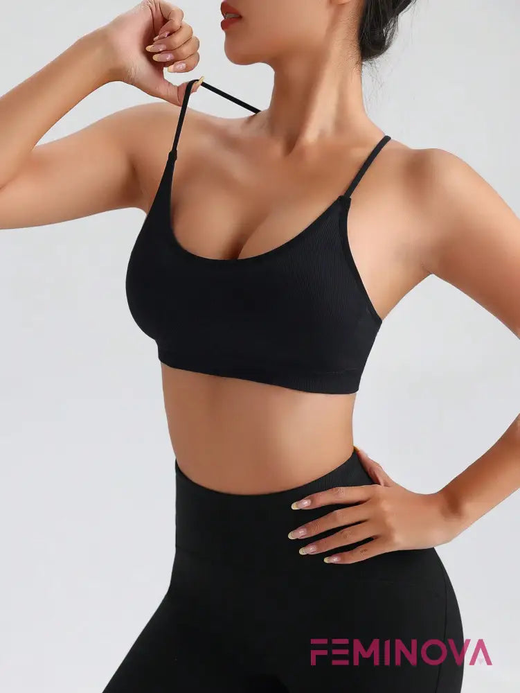 Kit com 6 Tops Fitness com Alças Cruzadas Finas