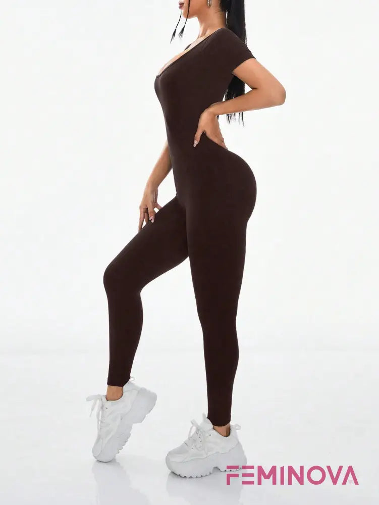 Macacão Fitness Modelador com Cintura Slim e Alta Elasticidade