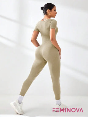 Macacão Fitness Modelador com Cintura Slim e Alta Elasticidade