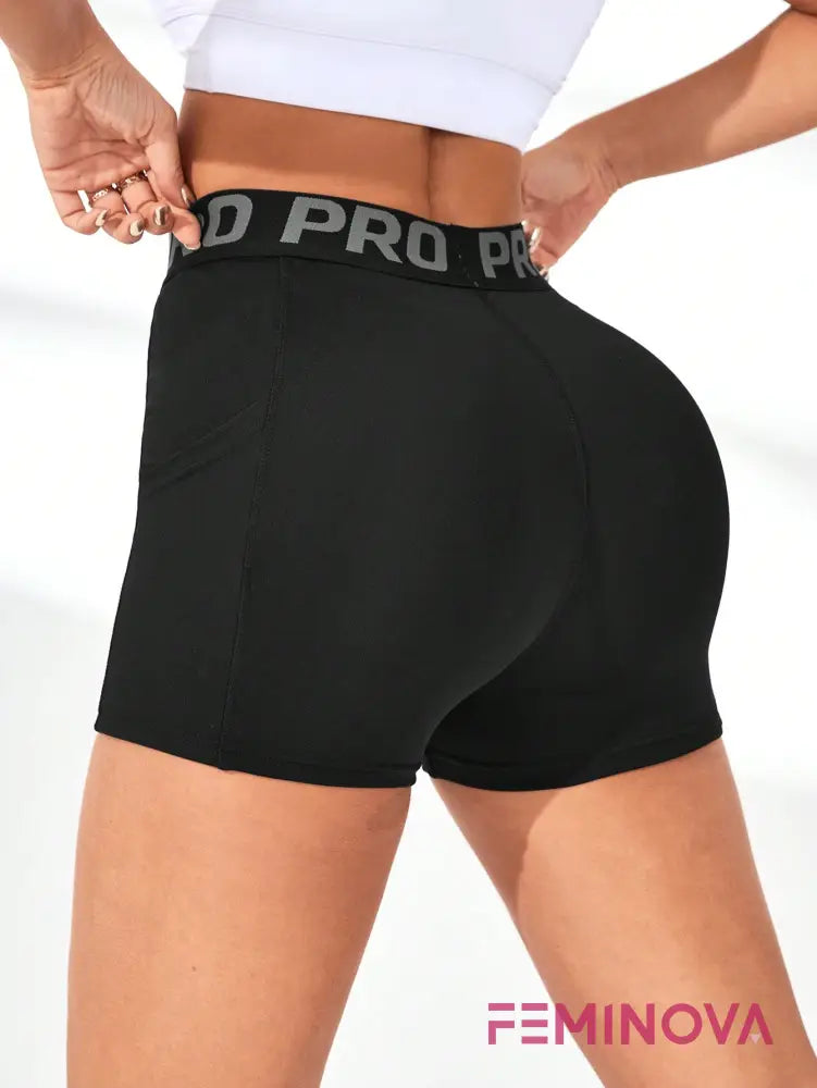 Short Fitness com Bolso Lateral e Cós Elástico Modelador