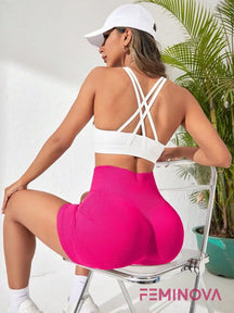 Short Fitness Modelador com Cós Alto e Efeito Levanta Bumbum Pink / P