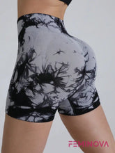 Short Fitness Tie-Dye com Cintura Alta Modeladora Cinza / PP