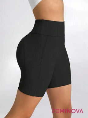 Shorts Fitness Cintura Alta com Bolso Lateral