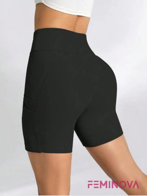 Shorts Fitness Cintura Alta com Bolso Lateral