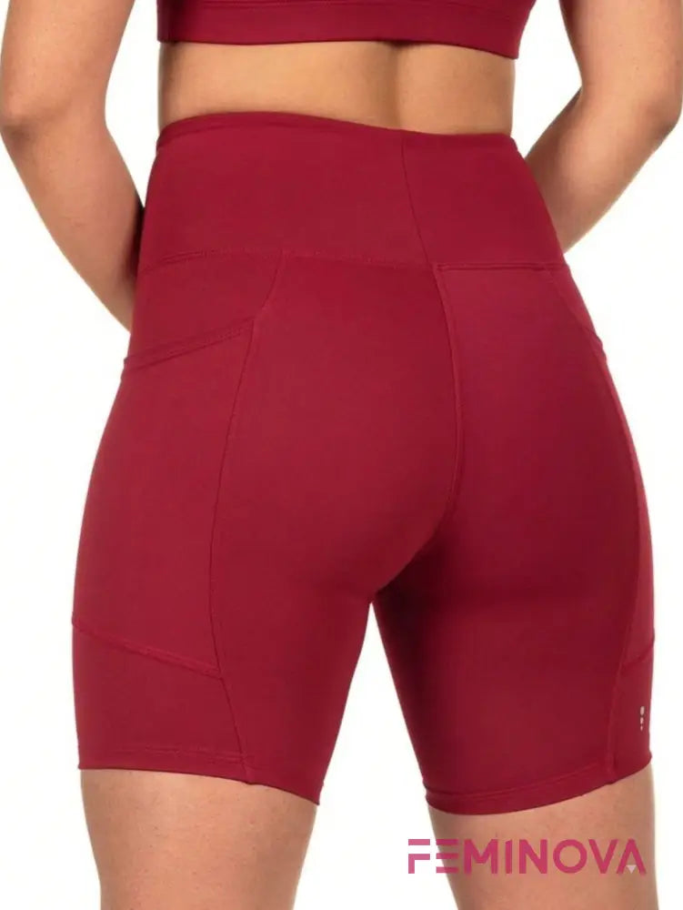 Shorts Fitness Cintura Alta com Bolso Lateral