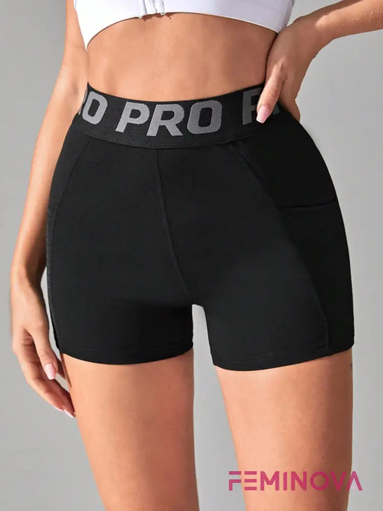 Shorts Fitness Cintura Alta com Bolso Lateral Modelador