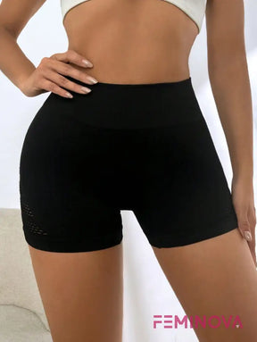 Shorts Fitness Cintura Alta com Detalhes Vazados