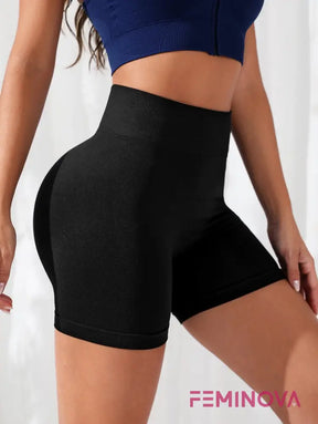 Shorts Fitness Cintura Alta com Efeito Levanta Bumbum Preto / P