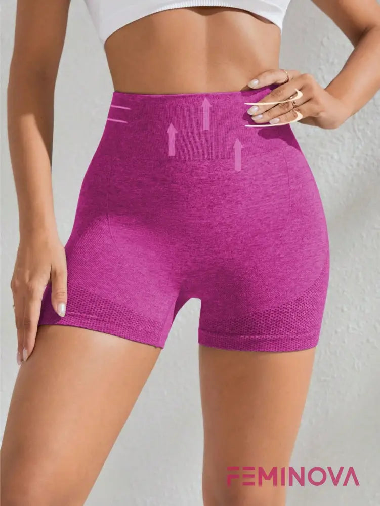 Shorts Fitness com Compressão e Efeito Modelador Fúcsia / PP