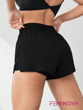 Shorts Fitness com Cós Elástico e Forro Interno