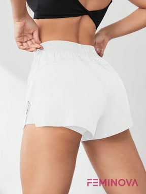 Shorts Fitness com Cós Elástico e Forro Interno