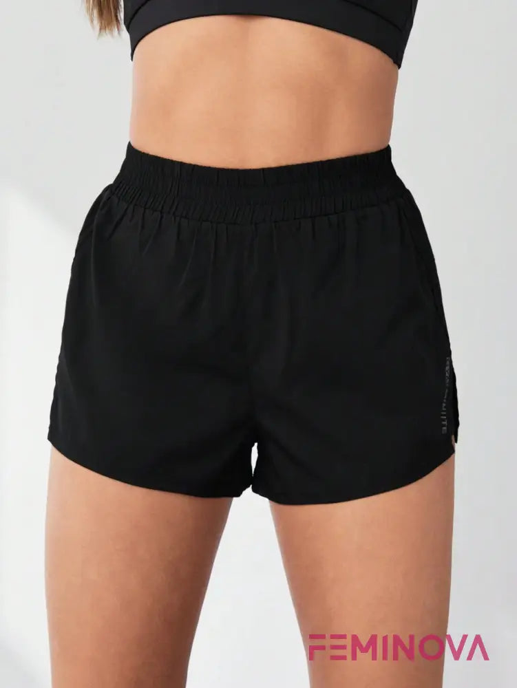 Shorts Fitness com Cós Elástico e Forro Interno