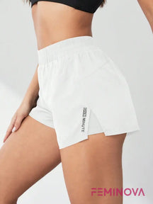 Shorts Fitness com Cós Elástico e Forro Interno Branco / P