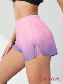 Shorts Fitness com Cós Elástico e Forro Interno Multicolorido / P