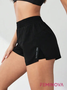 Shorts Fitness com Cós Elástico e Forro Interno Preto / P