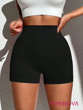 Shorts Fitness Compressão com Cintura Alta Modeladora