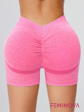 Shorts Fitness Scrunch com Cintura Alta Modeladora