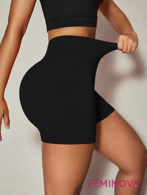 Shorts Fitness Scrunch Levanta Bumbum Cintura Alta Preto / P