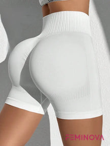 Shorts Fitness Seamless de Secagem Rápida Modelador Branco / P