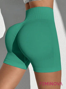 Shorts Fitness Seamless de Secagem Rápida Modelador Verde Escuro / P