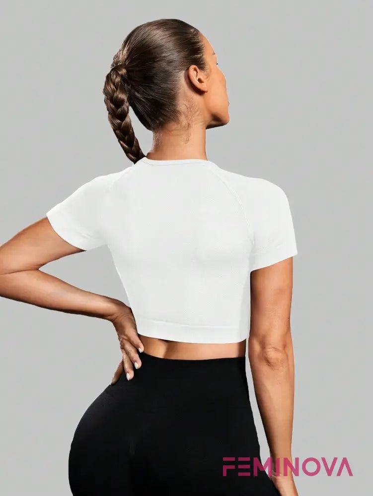 Top Cropped Fitness com Cintura Ajustada