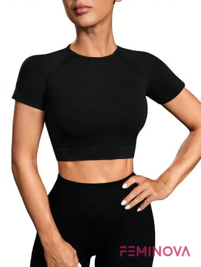 Top Cropped Fitness com Cintura Ajustada