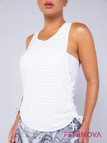 Top Fitness com Detalhe de Amarração Lateral Branco / P